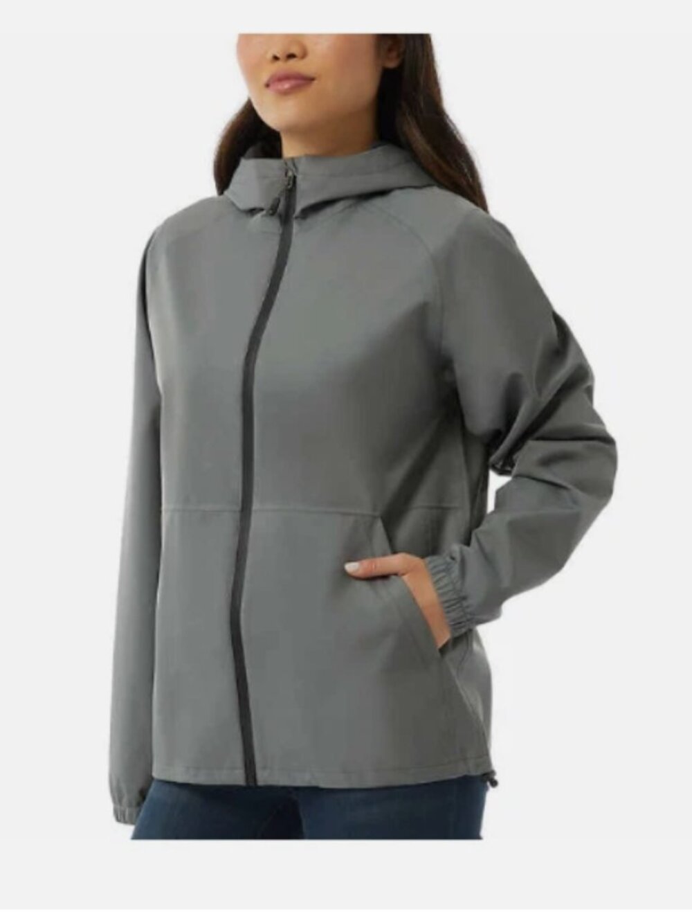 32 Degrees Cool Unisex UPF 50+ Waterproof Rain Jacket, Gray Men's XL/Women's XXL
